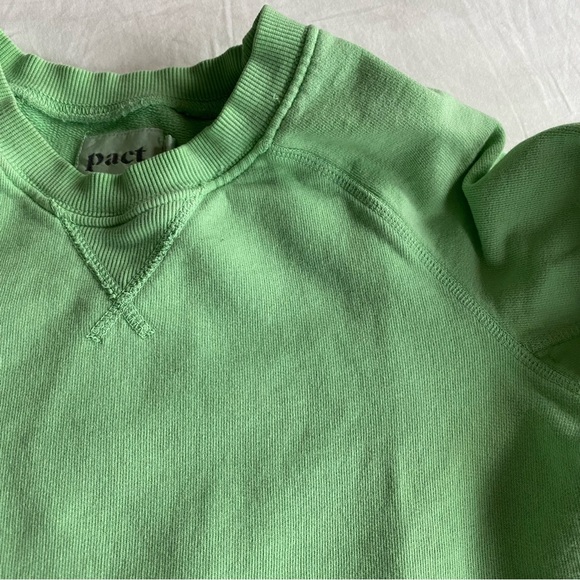Pact Sweaters - Pact Mint Green Crewneck Sweater Neon Green XS 100% Organic Cotton Pullover